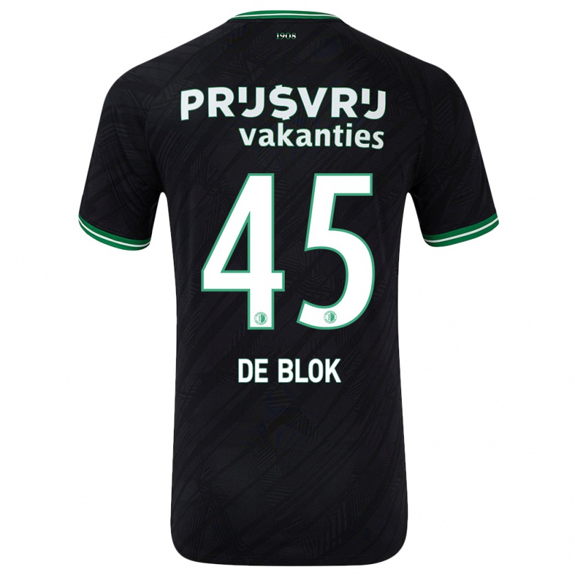 Kandiny Hombre Camiseta Lars De Blok #45 Negro Verde 2ª Equipación 2024/25 La Camisa Chile