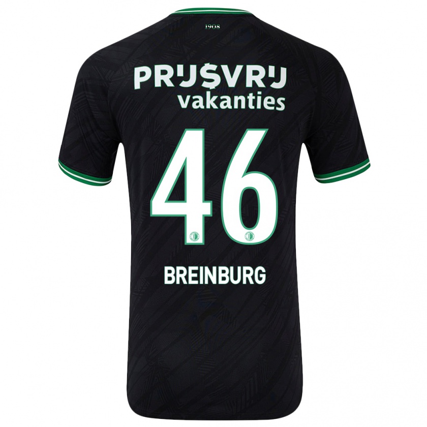 Kandiny Hombre Camiseta Rainey Breinburg #46 Negro Verde 2ª Equipación 2024/25 La Camisa Chile