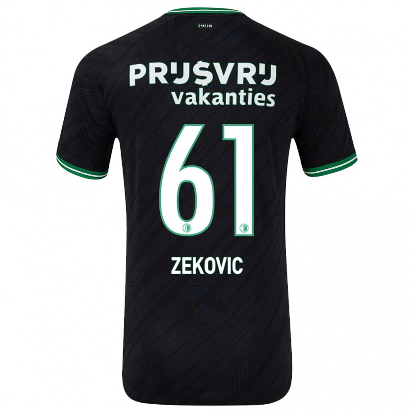 Kandiny Hombre Camiseta Aleks Zekovic #61 Negro Verde 2ª Equipación 2024/25 La Camisa Chile