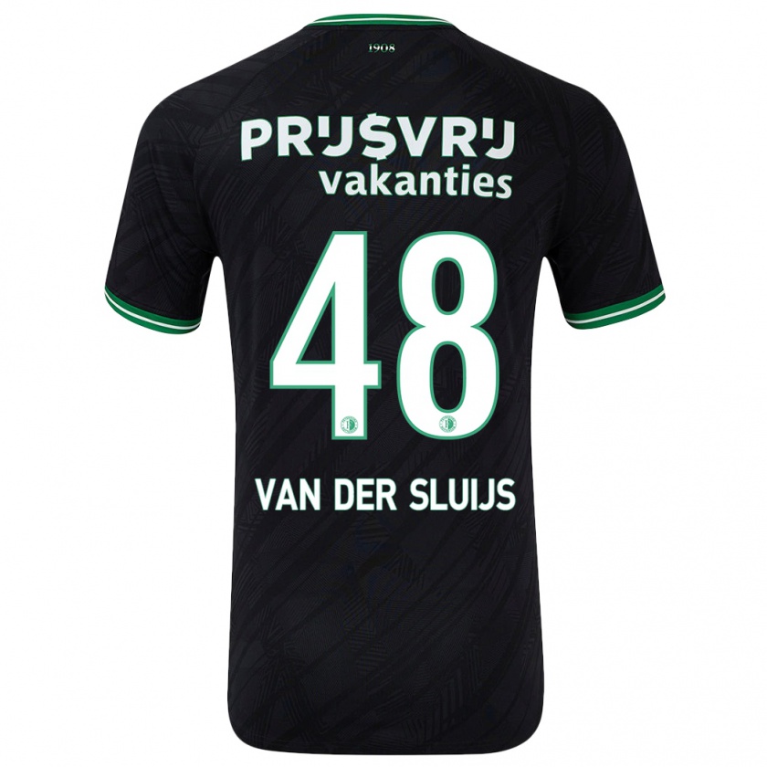 Kandiny Hombre Camiseta Joep Van Der Sluijs #48 Negro Verde 2ª Equipación 2024/25 La Camisa Chile