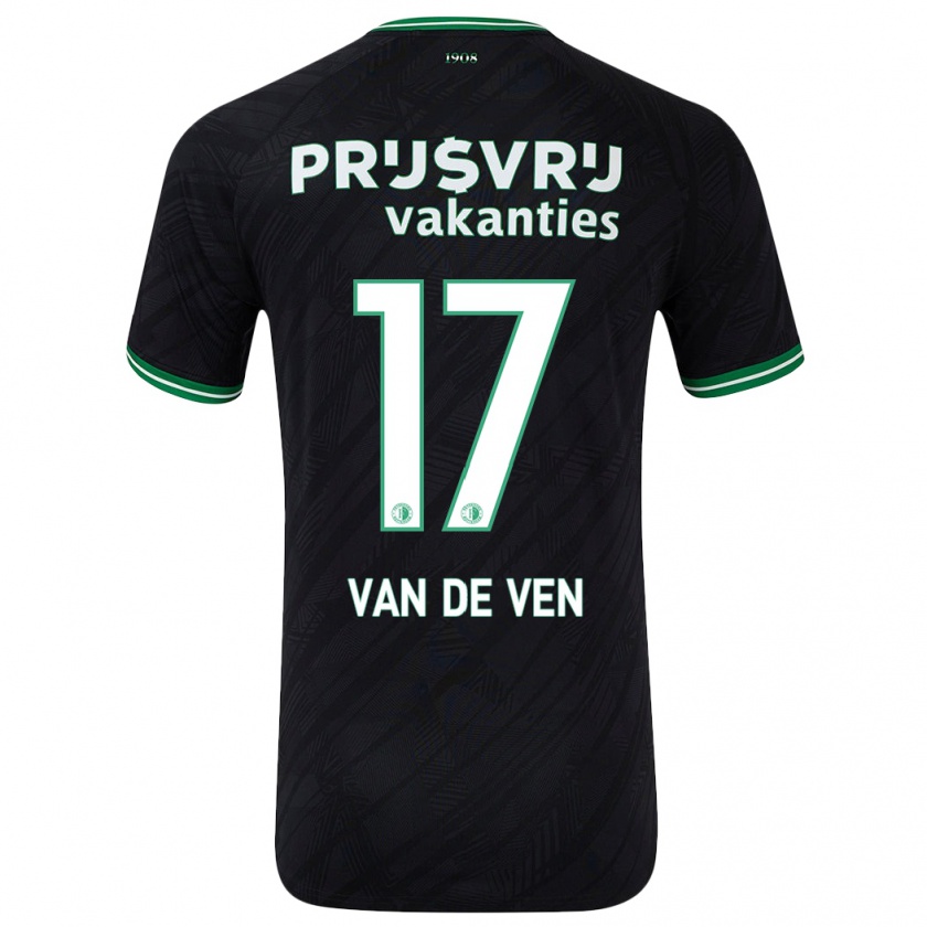 Kandiny Hombre Camiseta Zoi Van De Ven #17 Negro Verde 2ª Equipación 2024/25 La Camisa Chile