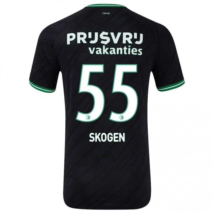 Kandiny Hombre Camiseta Sondre Skogen #55 Negro Verde 2ª Equipación 2024/25 La Camisa Chile