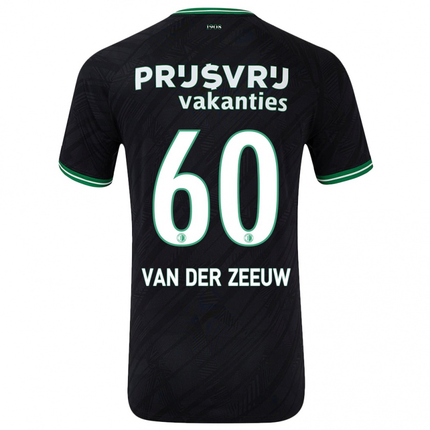 Kandiny Hombre Camiseta Twan Van Der Zeeuw #60 Negro Verde 2ª Equipación 2024/25 La Camisa Chile