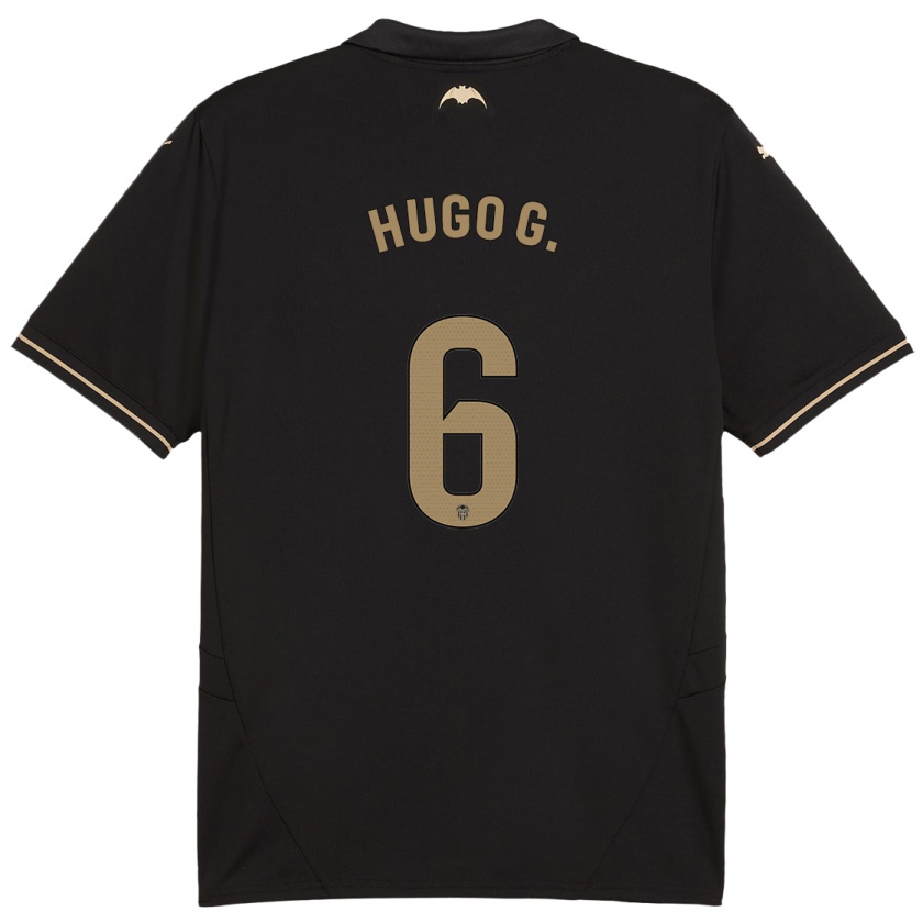 Kandiny Hombre Camiseta Hugo Guillamón #6 Negro 2ª Equipación 2024/25 La Camisa Chile