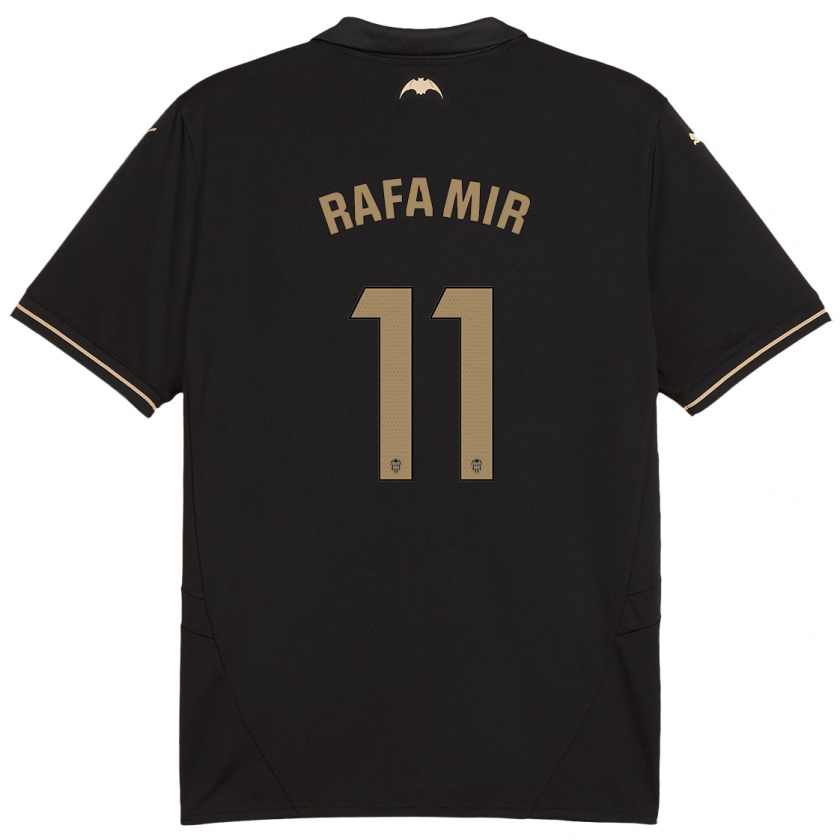 Kandiny Hombre Camiseta Rafa Mir #11 Negro 2ª Equipación 2024/25 La Camisa Chile