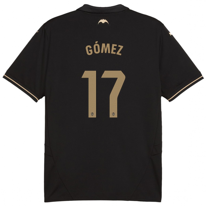 Kandiny Hombre Camiseta Dani Gómez #17 Negro 2ª Equipación 2024/25 La Camisa Chile