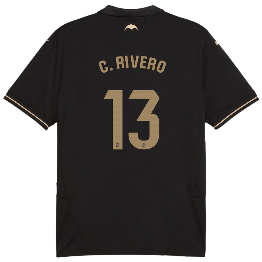 Kandiny Hombre Camiseta Cristian Rivero #13 Negro 2ª Equipación 2024/25 La Camisa Chile