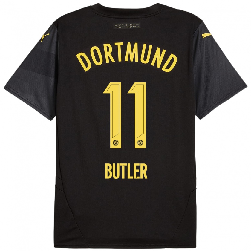 Kandiny Hombre Camiseta Justin Butler #11 Negro Amarillo 2ª Equipación 2024/25 La Camisa Chile