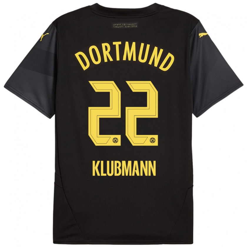 Kandiny Hombre Camiseta Leon Klubmann #22 Negro Amarillo 2ª Equipación 2024/25 La Camisa Chile