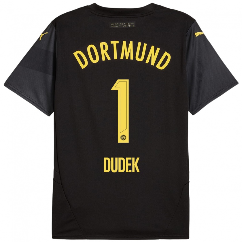 Kandiny Hombre Camiseta Daniel Dudek #1 Negro Amarillo 2ª Equipación 2024/25 La Camisa Chile