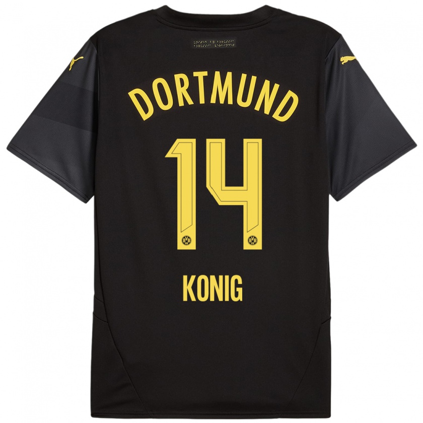 Kandiny Hombre Camiseta Raul Konig #14 Negro Amarillo 2ª Equipación 2024/25 La Camisa Chile