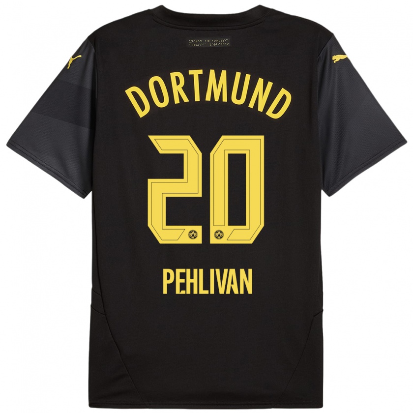 Kandiny Hombre Camiseta Miran Pehlivan #20 Negro Amarillo 2ª Equipación 2024/25 La Camisa Chile