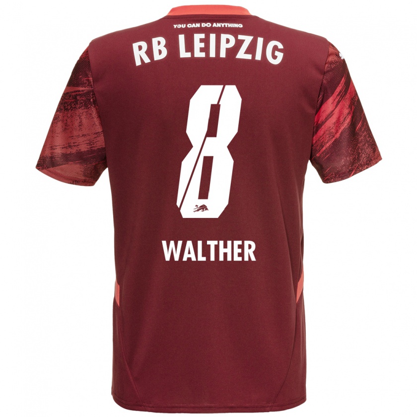 Kandiny Hombre Camiseta Kofi Walther #8 Borgoña 2ª Equipación 2024/25 La Camisa Chile