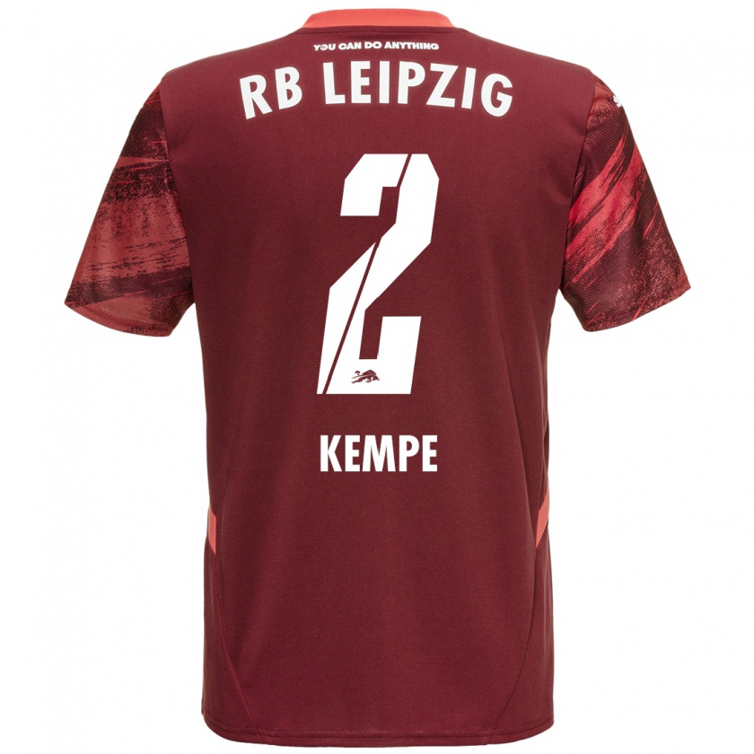 Kandiny Hombre Camiseta Frederike Kempe #2 Borgoña 2ª Equipación 2024/25 La Camisa Chile