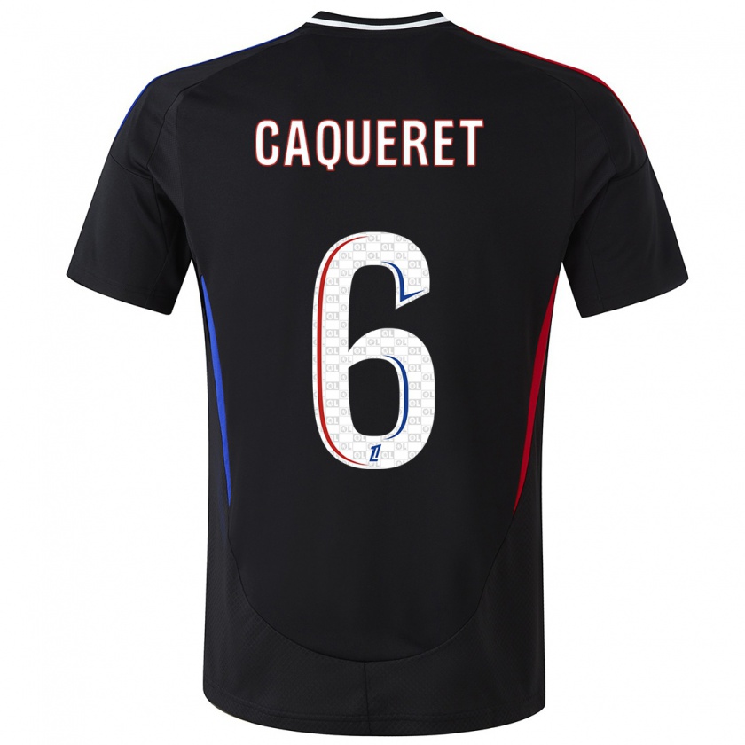 Kandiny Hombre Camiseta Maxence Caqueret #6 Negro 2ª Equipación 2024/25 La Camisa Chile