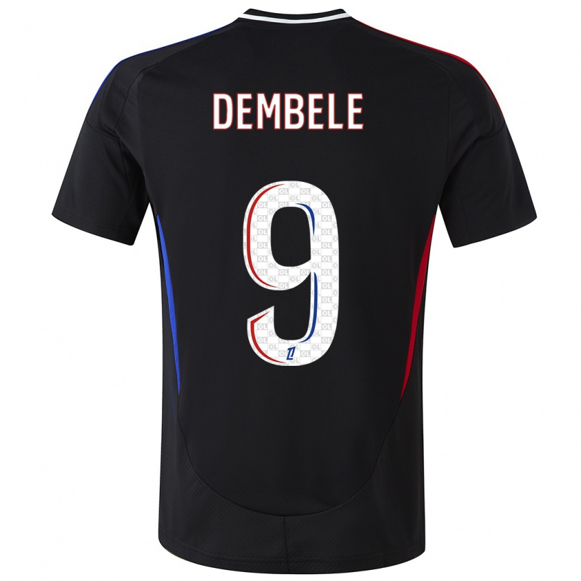 Kandiny Hombre Camiseta Moussa Dembele #9 Negro 2ª Equipación 2024/25 La Camisa Chile