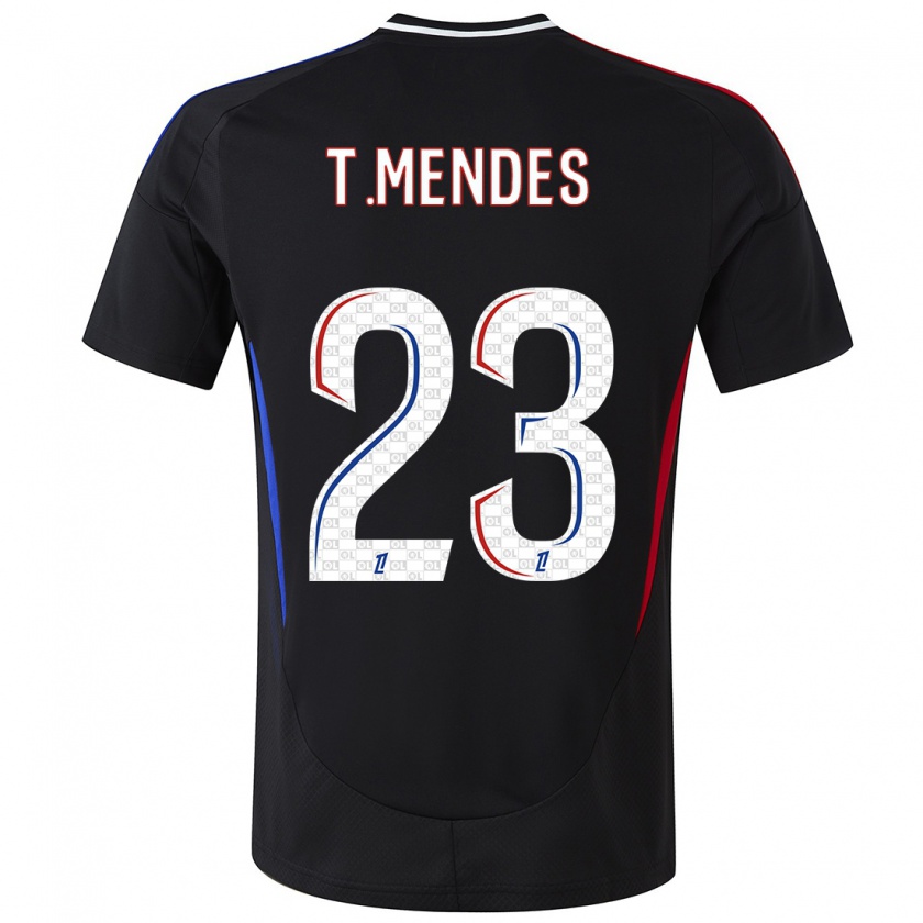 Kandiny Hombre Camiseta Thiago Mendes #23 Negro 2ª Equipación 2024/25 La Camisa Chile