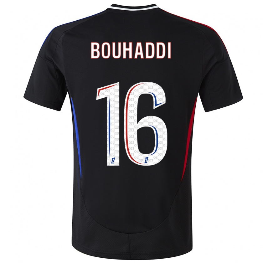 Kandiny Hombre Camiseta Sarah Bouhaddi #16 Negro 2ª Equipación 2024/25 La Camisa Chile