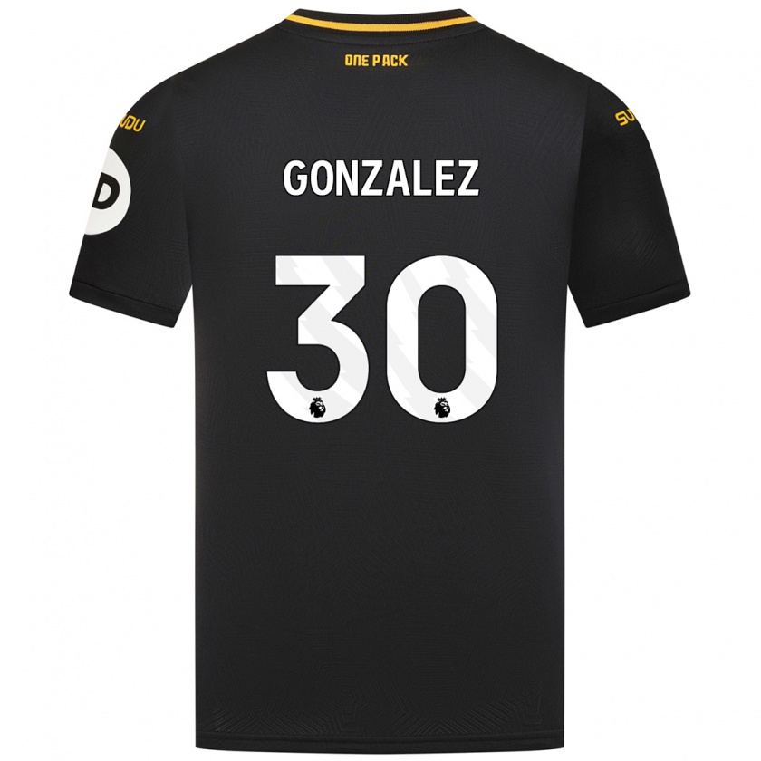 Kandiny Hombre Camiseta Enso González #30 Negro 2ª Equipación 2024/25 La Camisa Chile