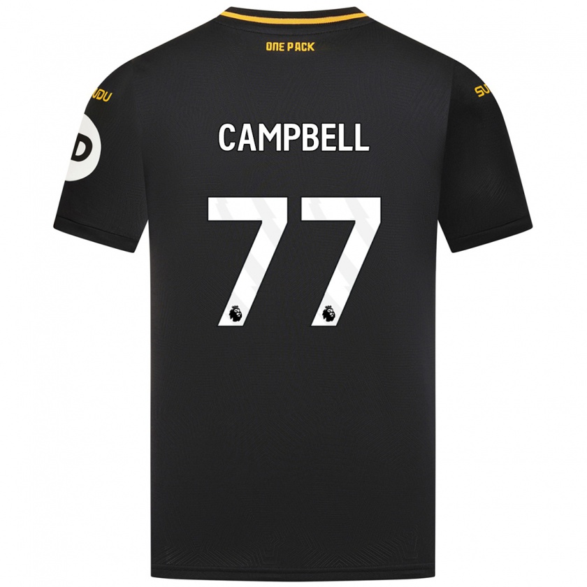 Kandiny Hombre Camiseta Chem Campbell #77 Negro 2ª Equipación 2024/25 La Camisa Chile