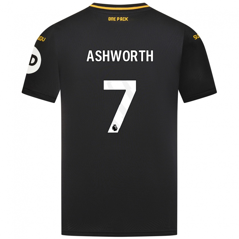 Kandiny Hombre Camiseta Finn Ashworth #7 Negro 2ª Equipación 2024/25 La Camisa Chile