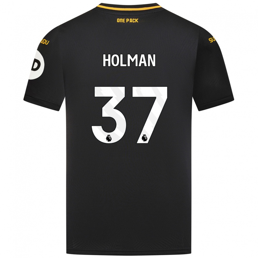 Kandiny Hombre Camiseta Fletcher Holman #37 Negro 2ª Equipación 2024/25 La Camisa Chile