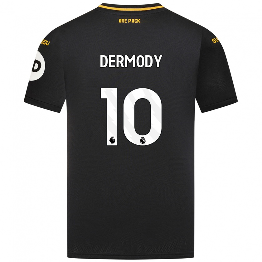 Kandiny Hombre Camiseta Helen Dermody #10 Negro 2ª Equipación 2024/25 La Camisa Chile