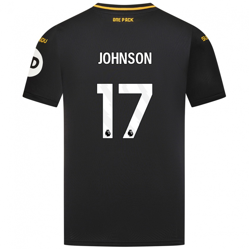 Kandiny Hombre Camiseta Katie Johnson #17 Negro 2ª Equipación 2024/25 La Camisa Chile