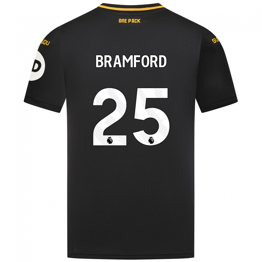 Kandiny Hombre Camiseta Sophie Bramford #25 Negro 2ª Equipación 2024/25 La Camisa Chile