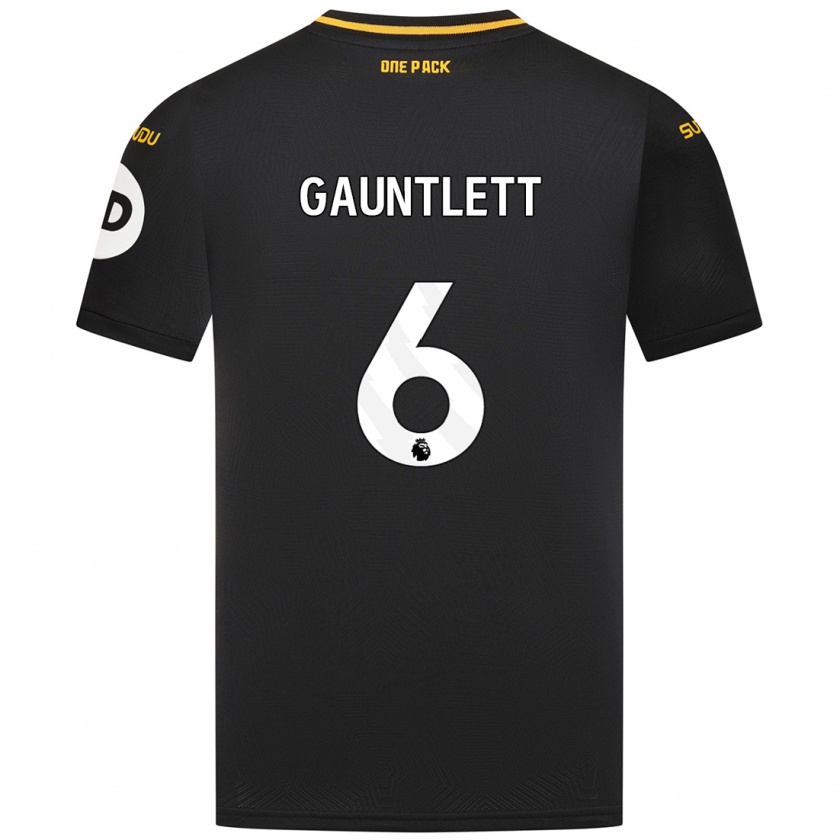 Kandiny Hombre Camiseta Maz Gauntlett #6 Negro 2ª Equipación 2024/25 La Camisa Chile