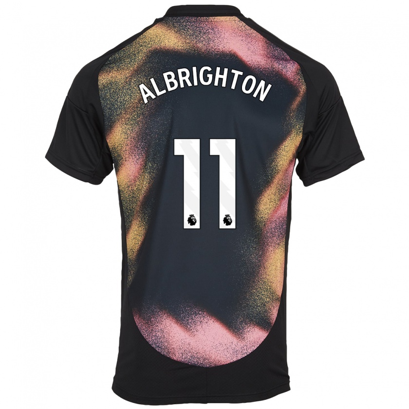 Kandiny Hombre Camiseta Marc Albrighton #11 Negro Blanco 2ª Equipación 2024/25 La Camisa Chile