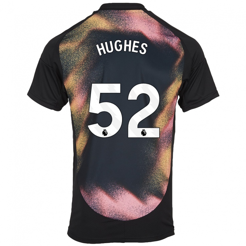 Kandiny Hombre Camiseta Iestyn Hughes #52 Negro Blanco 2ª Equipación 2024/25 La Camisa Chile