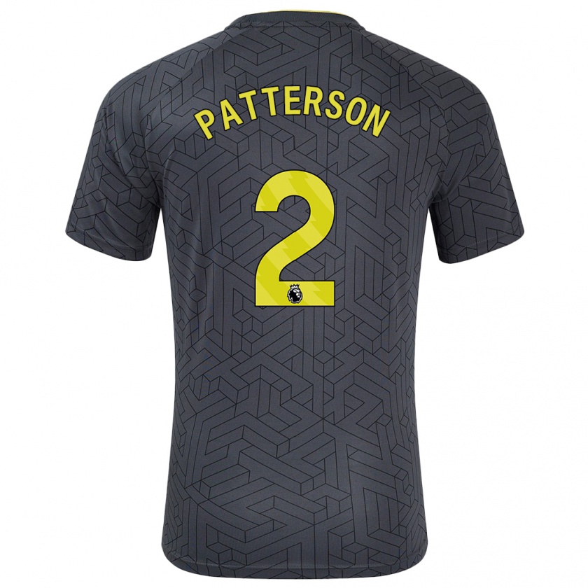 Kandiny Hombre Camiseta Nathan Patterson #2 Negro Amarillo 2ª Equipación 2024/25 La Camisa Chile