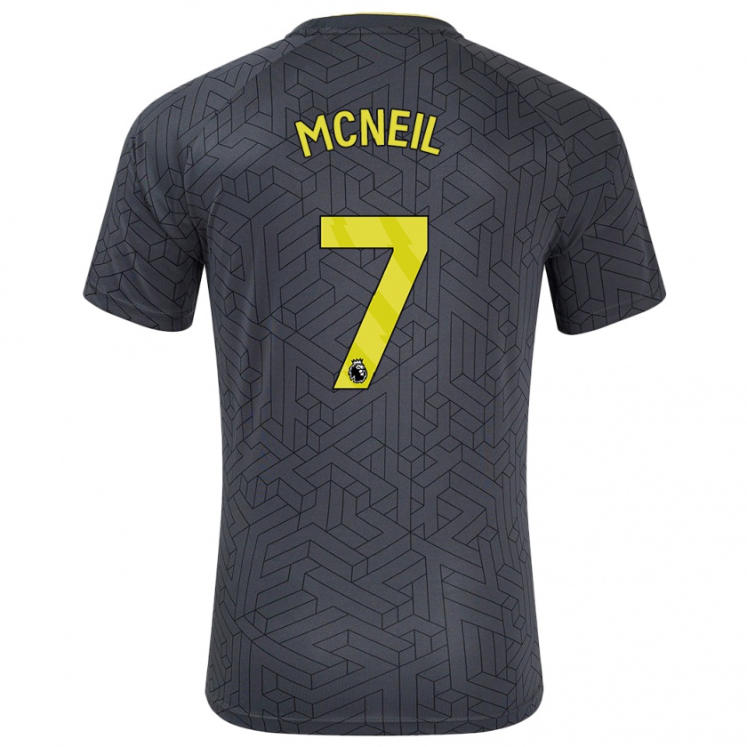 Kandiny Hombre Camiseta Dwight Mcneil #7 Negro Amarillo 2ª Equipación 2024/25 La Camisa Chile