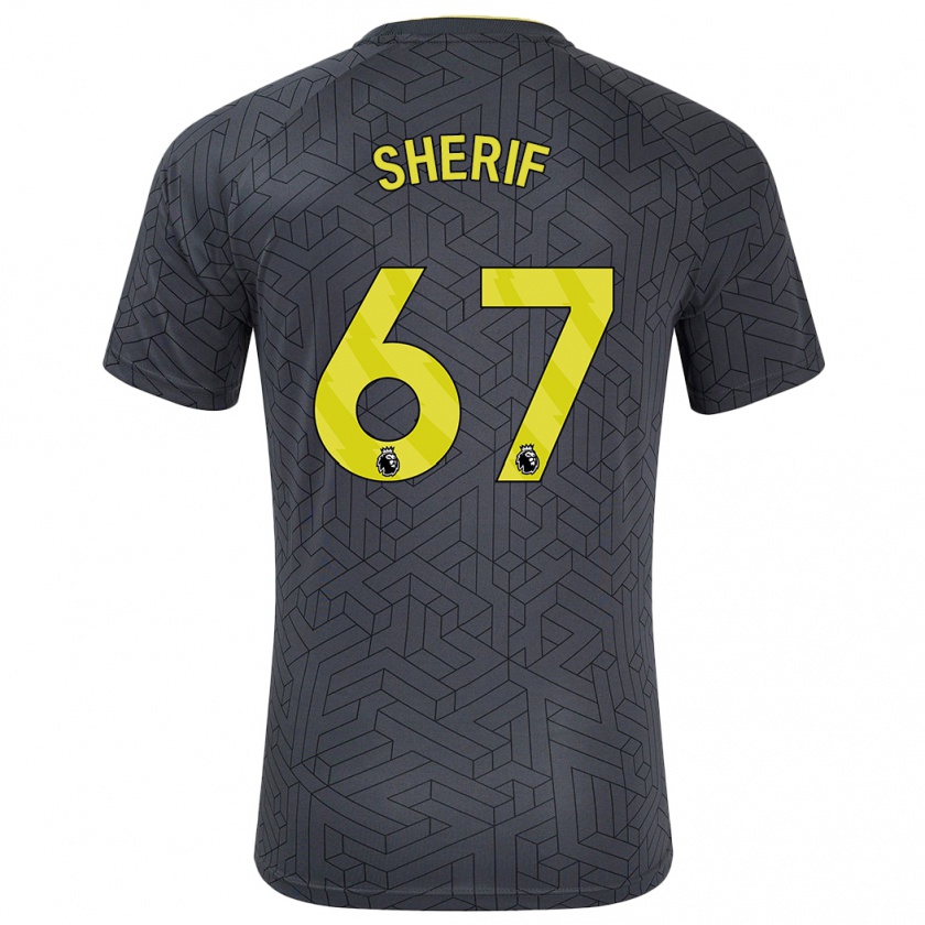 Kandiny Hombre Camiseta Martin Sherif #67 Negro Amarillo 2ª Equipación 2024/25 La Camisa Chile