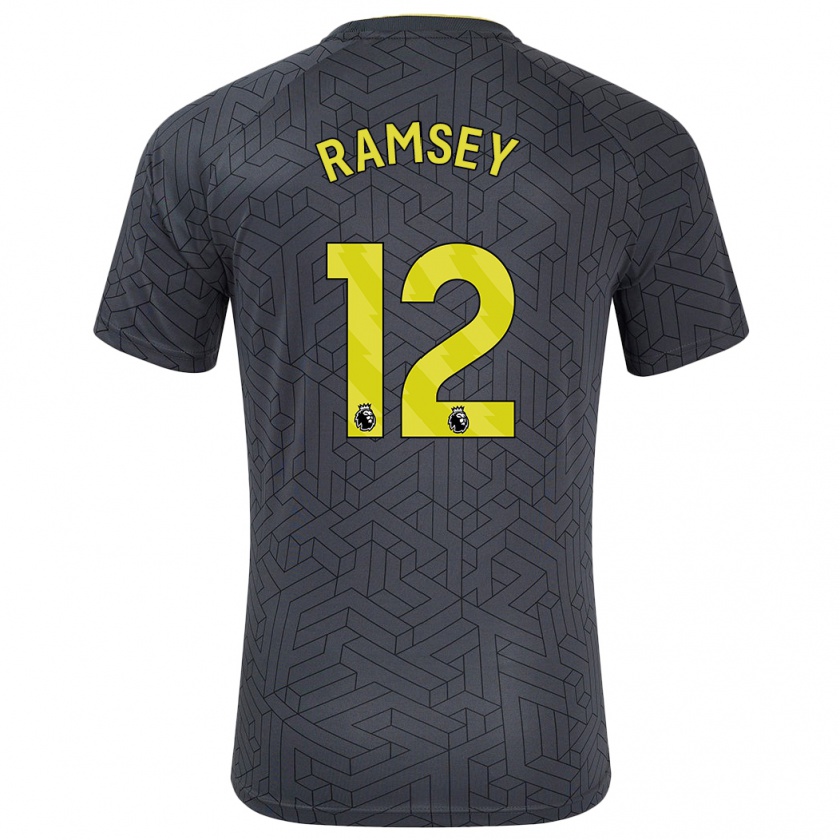 Kandiny Hombre Camiseta Emily Ramsey #12 Negro Amarillo 2ª Equipación 2024/25 La Camisa Chile