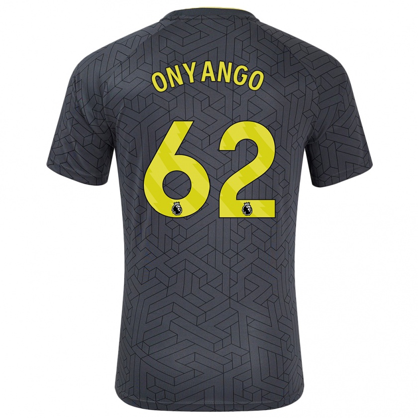 Kandiny Hombre Camiseta Tyler Onyango #62 Negro Amarillo 2ª Equipación 2024/25 La Camisa Chile