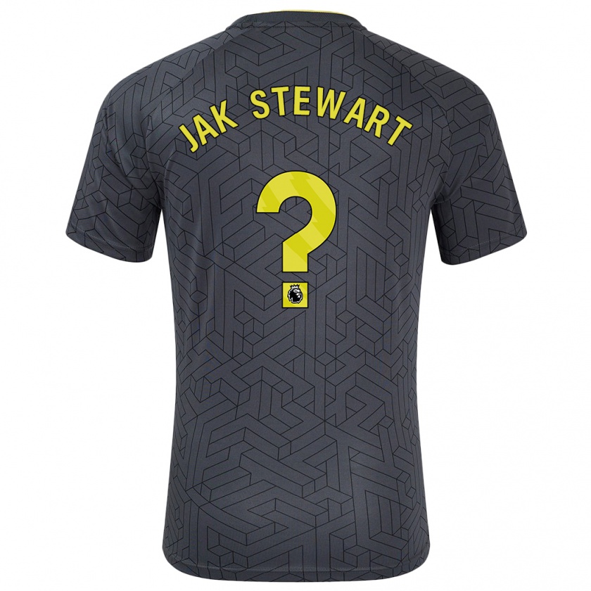 Kandiny Hombre Camiseta Jak Stewart #0 Negro Amarillo 2ª Equipación 2024/25 La Camisa Chile