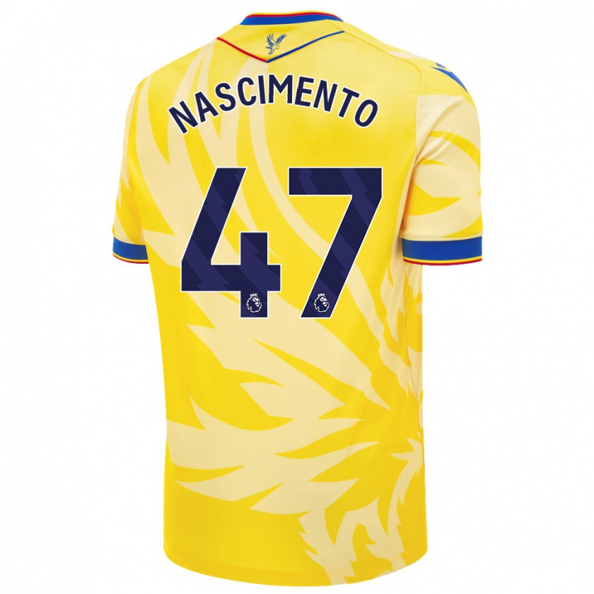 Kandiny Hombre Camiseta Adler Nascimento #47 Amarillo 2ª Equipación 2024/25 La Camisa Chile