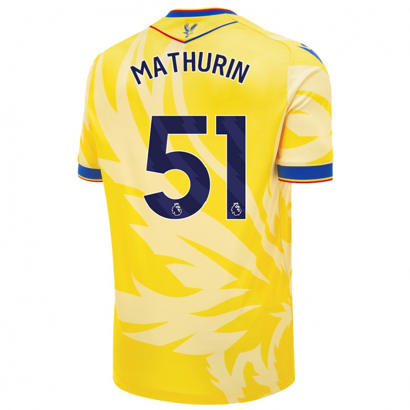 Kandiny Hombre Camiseta Roshaun Mathurin #51 Amarillo 2ª Equipación 2024/25 La Camisa Chile