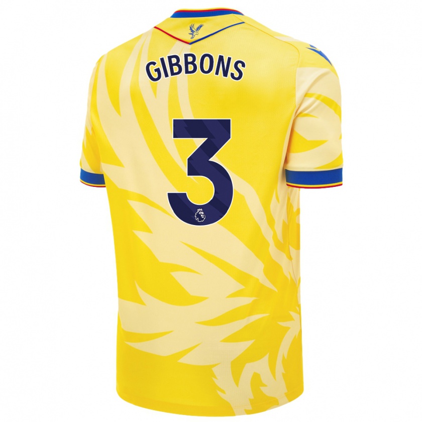 Kandiny Hombre Camiseta Felicity Gibbons #3 Amarillo 2ª Equipación 2024/25 La Camisa Chile