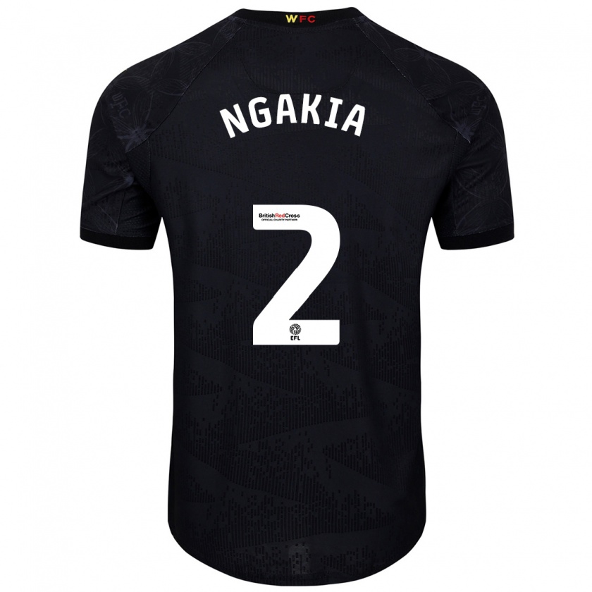 Kandiny Hombre Camiseta Jeremy Ngakia #2 Negro Blanco 2ª Equipación 2024/25 La Camisa Chile