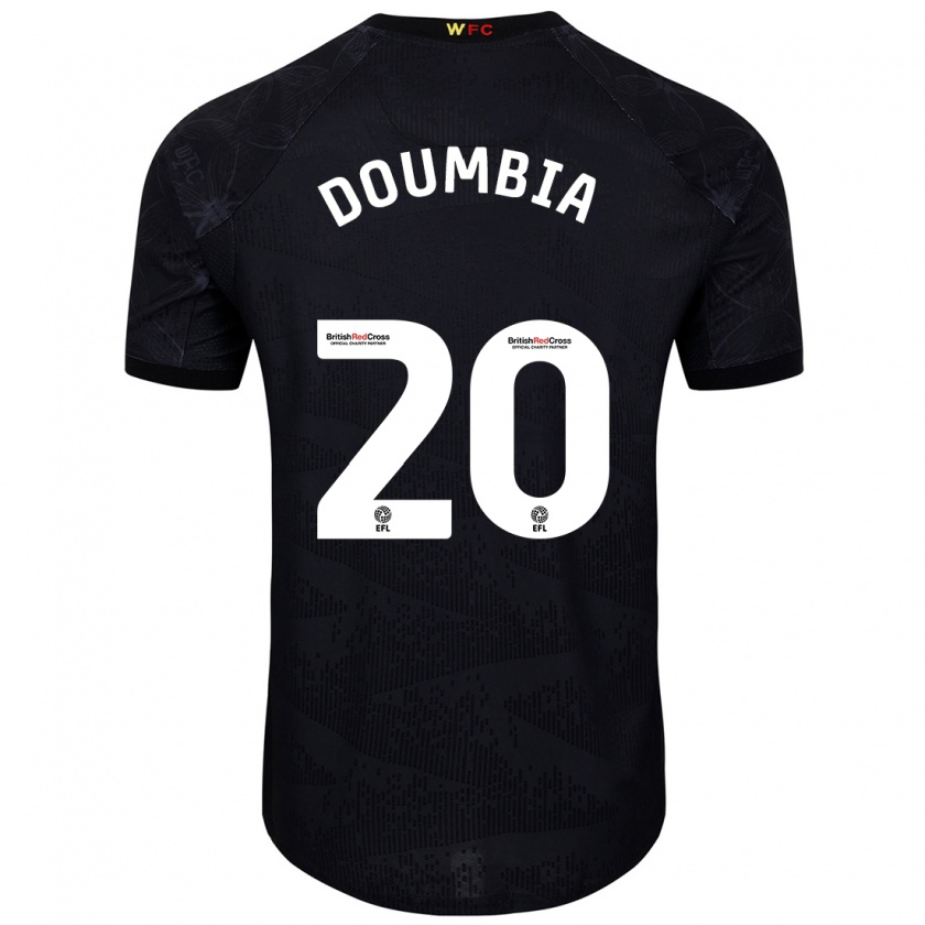 Kandiny Hombre Camiseta Mamadou Doumbia #20 Negro Blanco 2ª Equipación 2024/25 La Camisa Chile