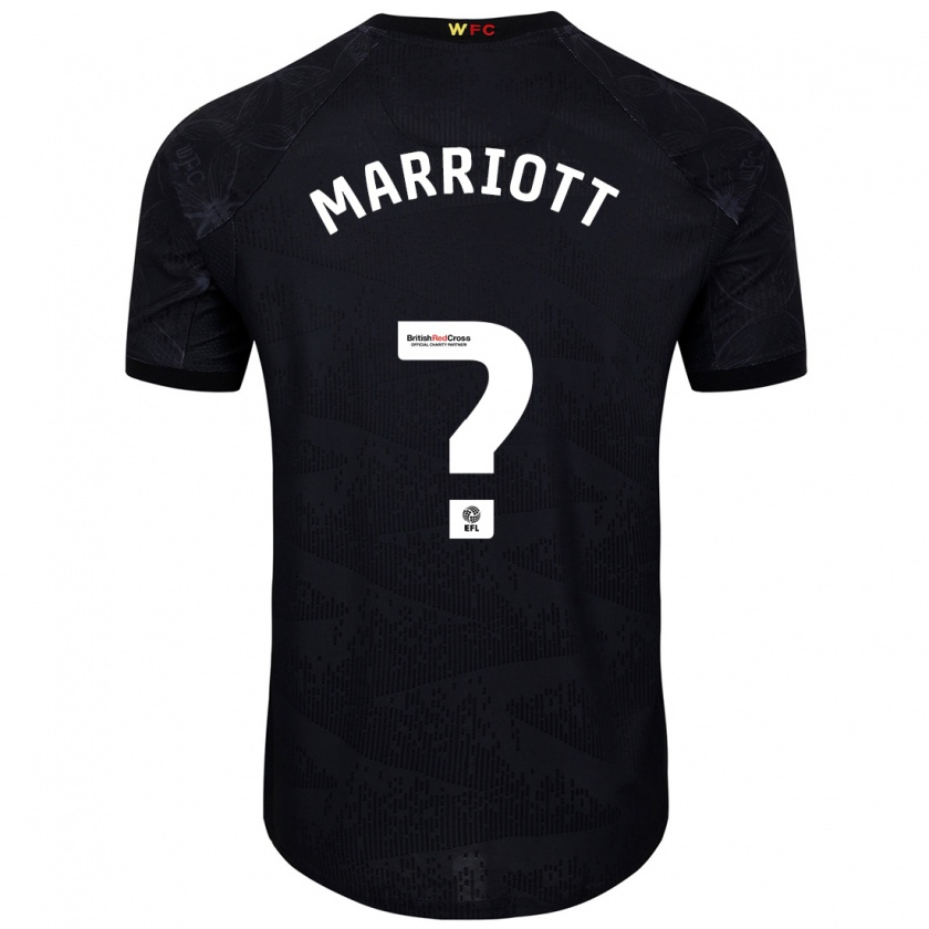 Kandiny Hombre Camiseta Alfie Marriott #0 Negro Blanco 2ª Equipación 2024/25 La Camisa Chile