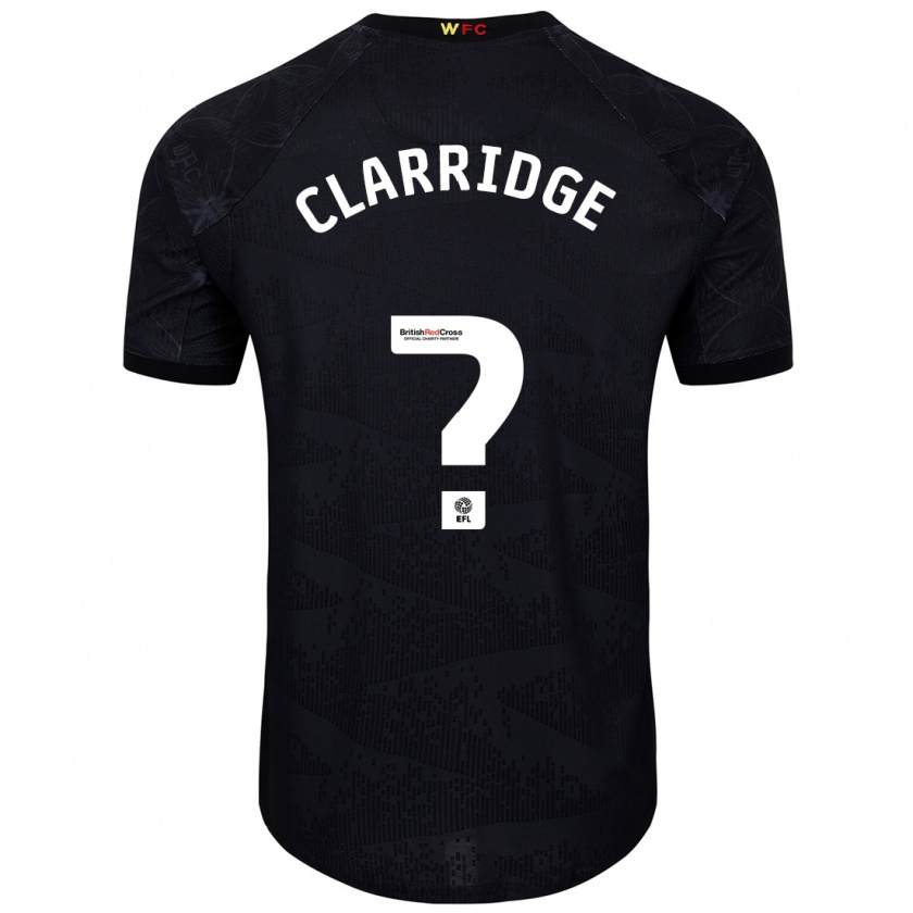 Kandiny Hombre Camiseta James Clarridge #0 Negro Blanco 2ª Equipación 2024/25 La Camisa Chile