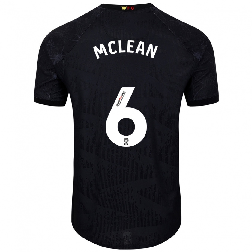 Kandiny Hombre Camiseta Sophie Mclean #6 Negro Blanco 2ª Equipación 2024/25 La Camisa Chile