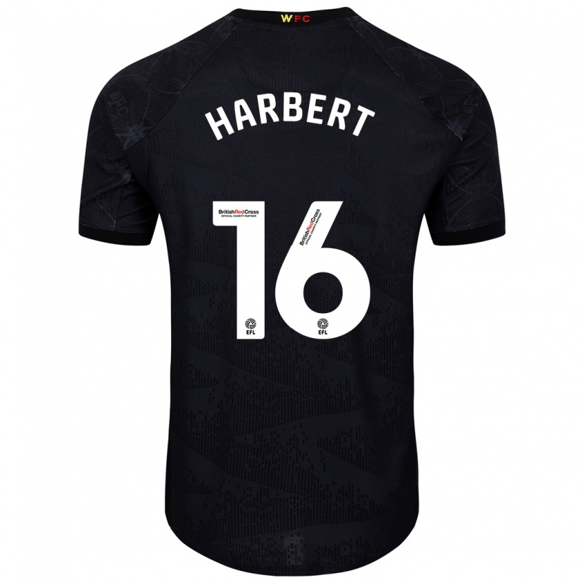 Kandiny Hombre Camiseta Laila Harbert #16 Negro Blanco 2ª Equipación 2024/25 La Camisa Chile