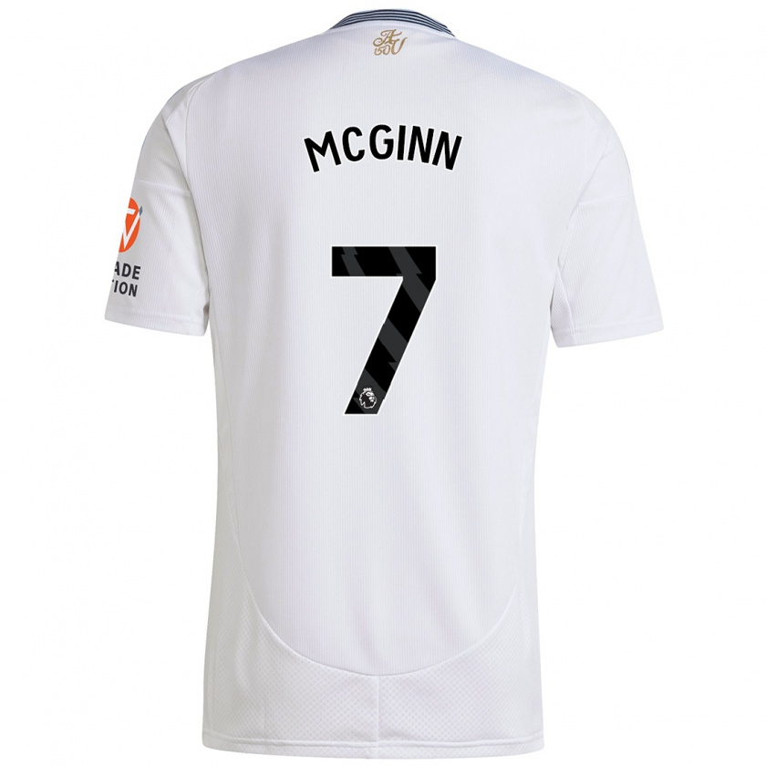 Kandiny Hombre Camiseta John Mcginn #7 Blanco 2ª Equipación 2024/25 La Camisa Chile