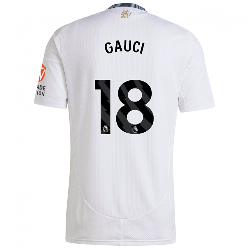 Kandiny Hombre Camiseta Joe Gauci #18 Blanco 2ª Equipación 2024/25 La Camisa Chile