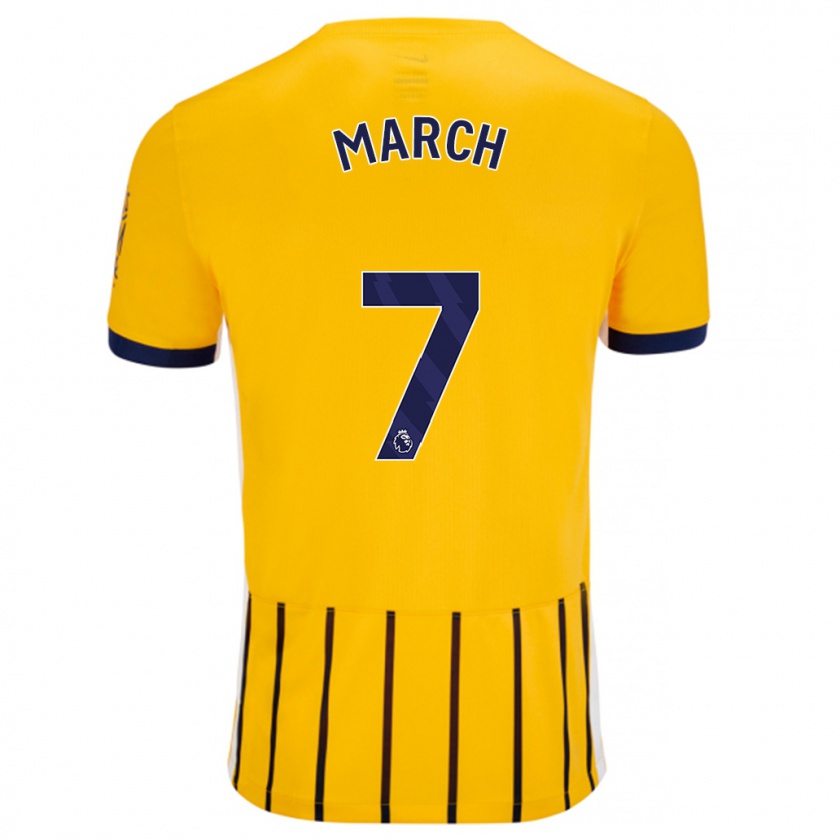 Kandiny Hombre Camiseta Solly March #7 Dorado Azul Rayas 2ª Equipación 2024/25 La Camisa Chile